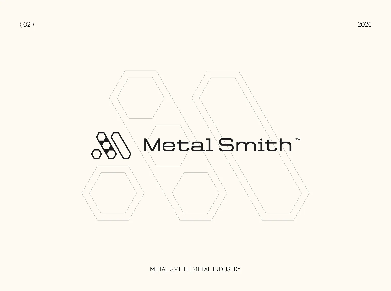 Metal Smith logo with a linked hexagon monogram on cream