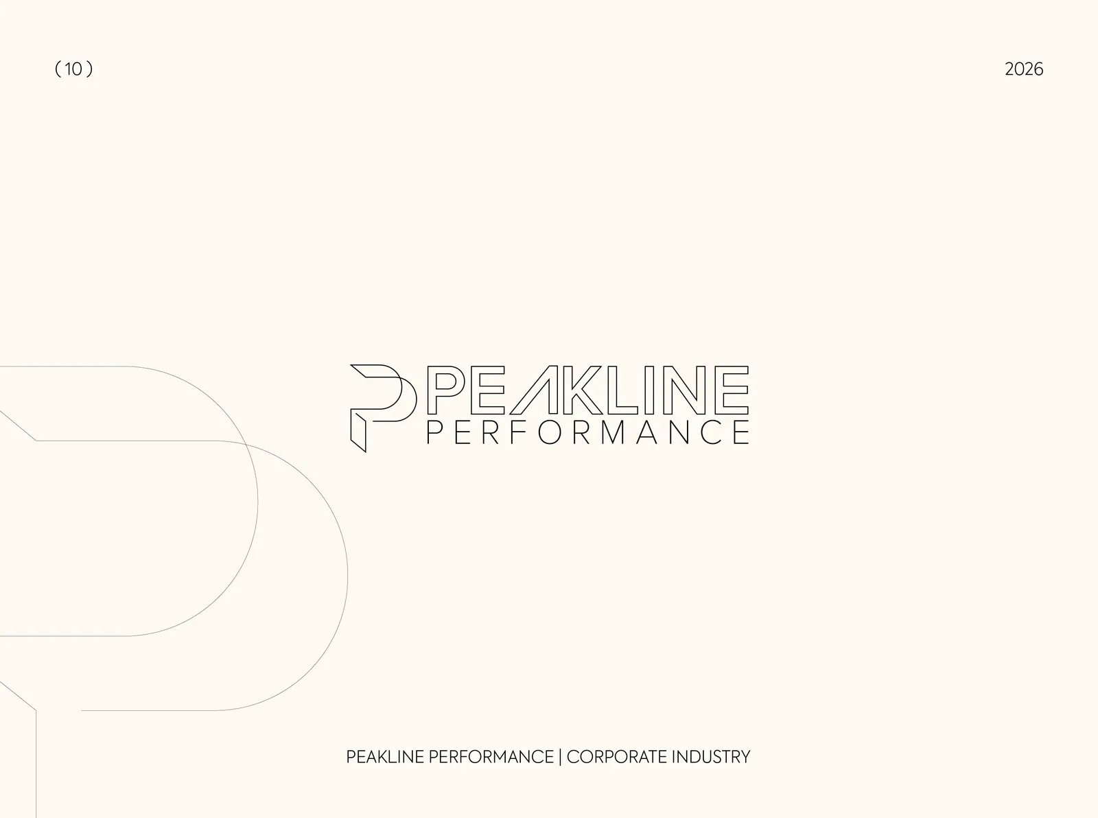 Peakline Performance logo with an outlined P monogram on cream