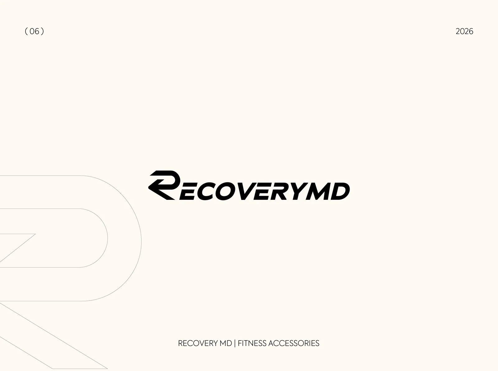 RecoveryMD logo set in bold italic type on cream