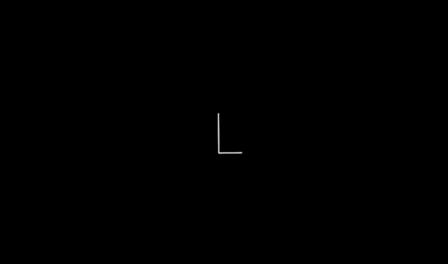 Animated build of the white Lorenz L monogram on black