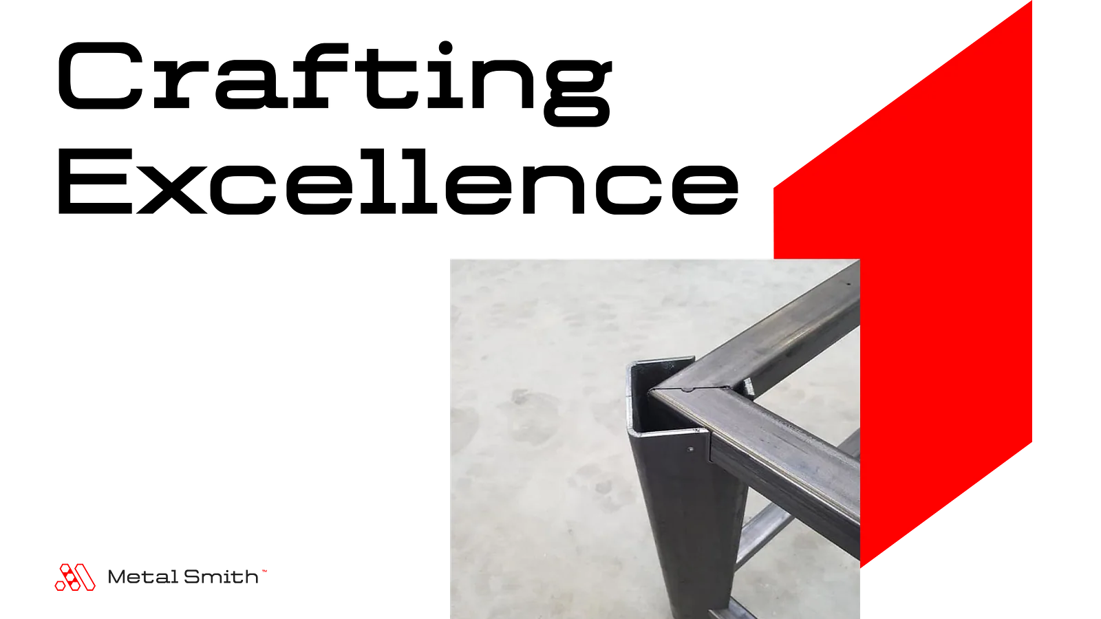 Steel beam photograph with a folded red plane and small logo
