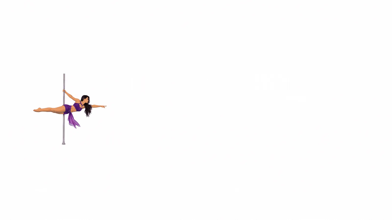 Small pole dancer illustration alone on a white field