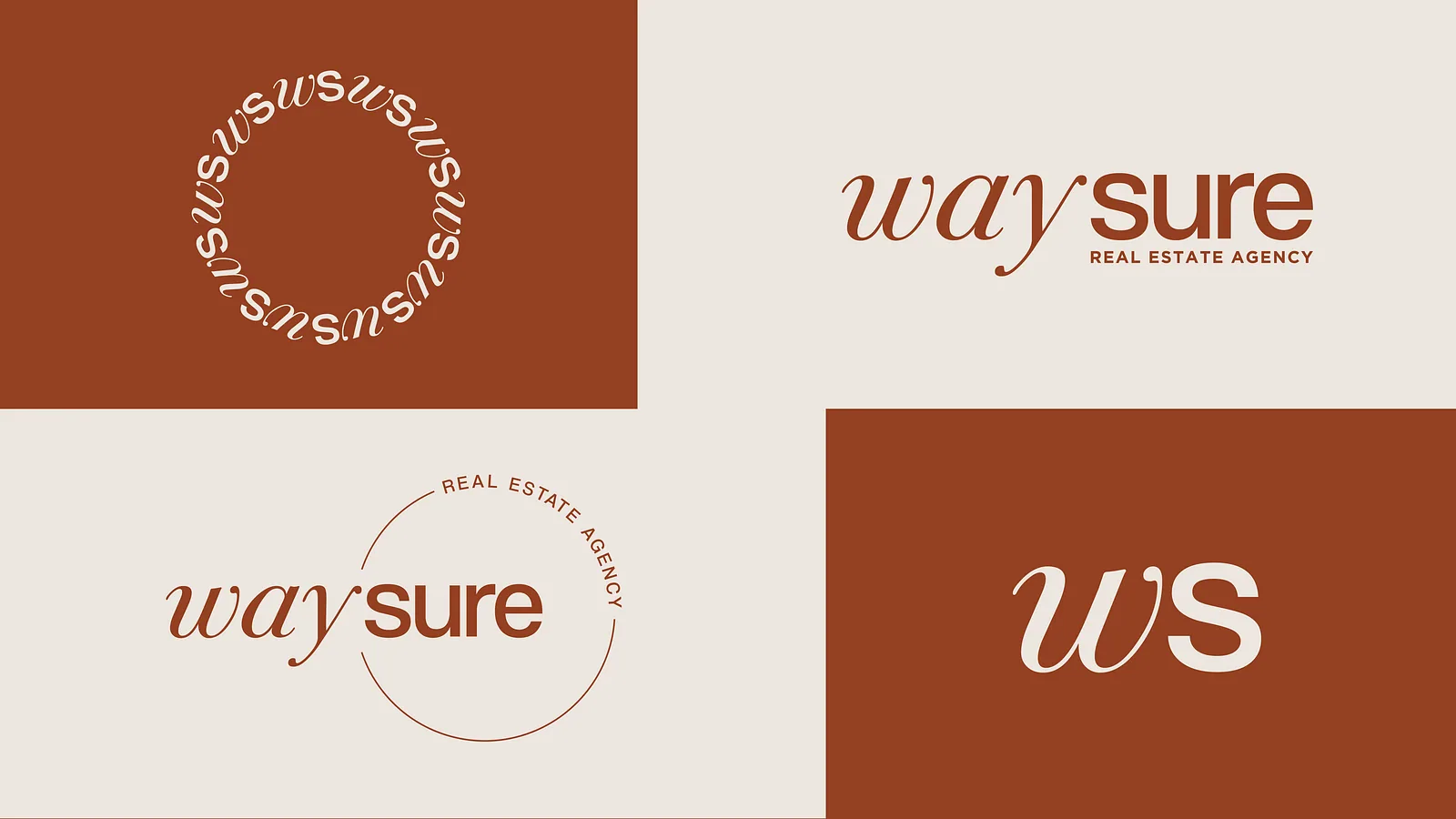 Logo variation set with circular badge, horizontal lockup and WS monogram